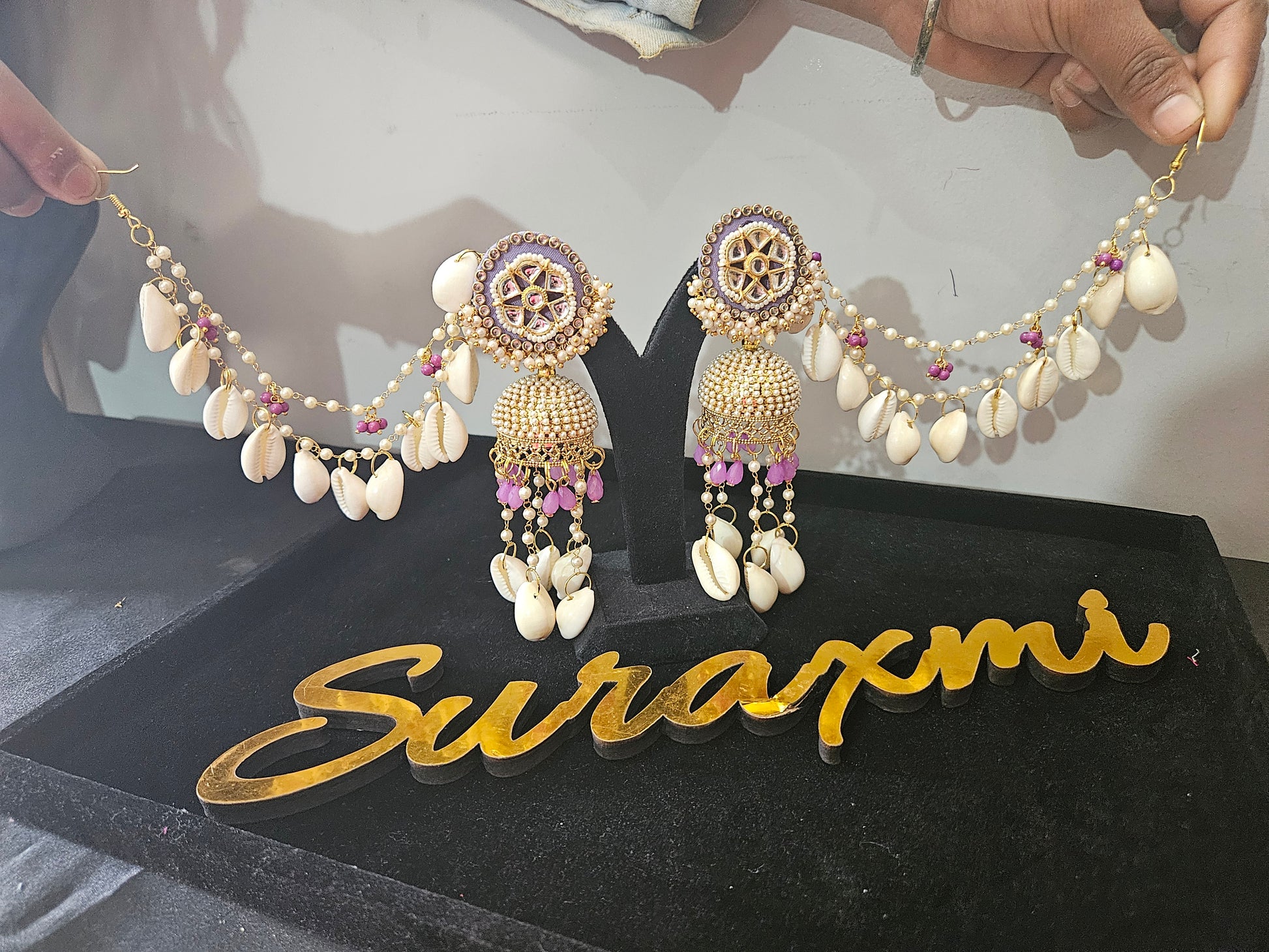 Lavender shell Earrings
