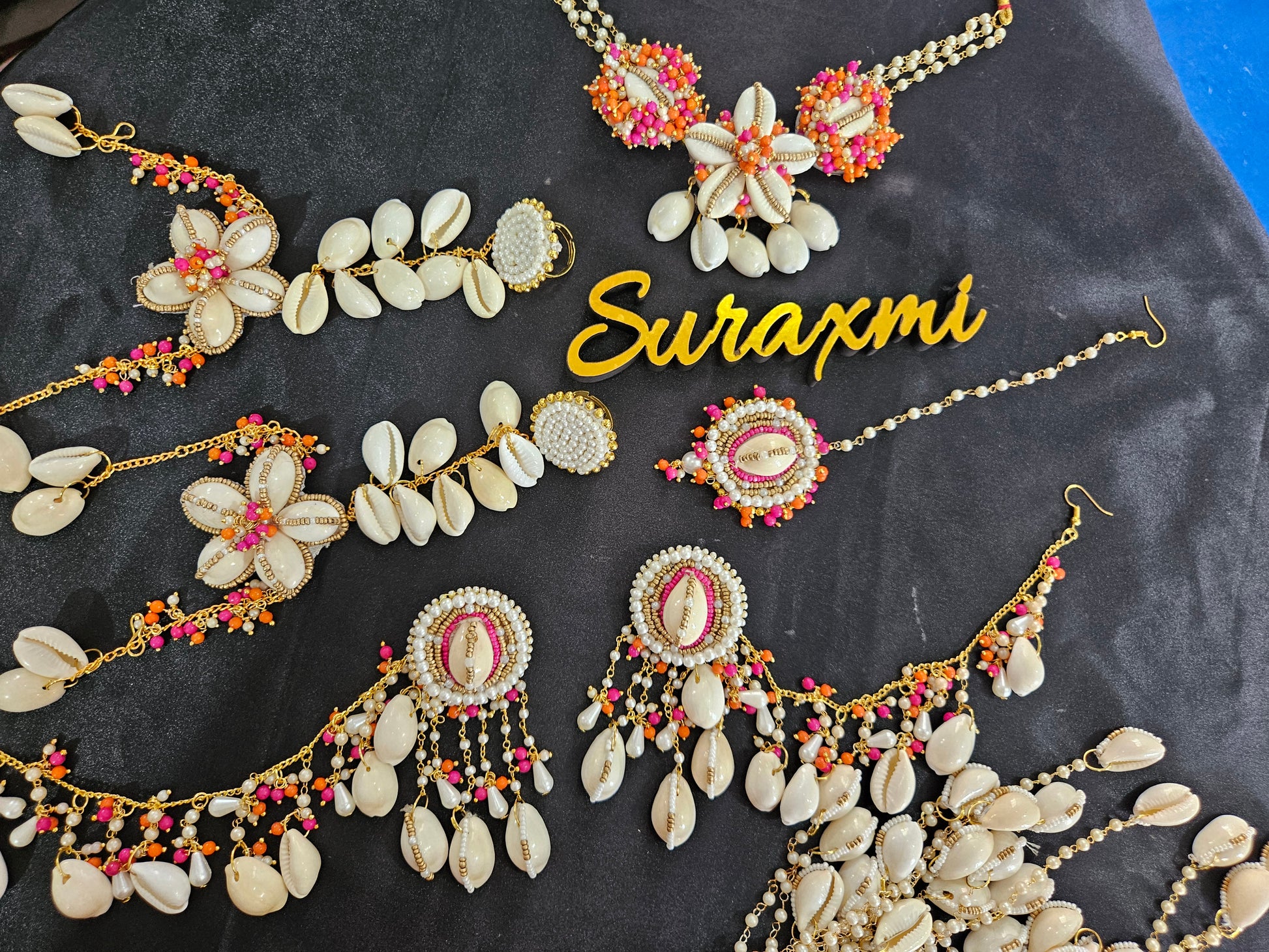 "Noorani "pink orange jewellery