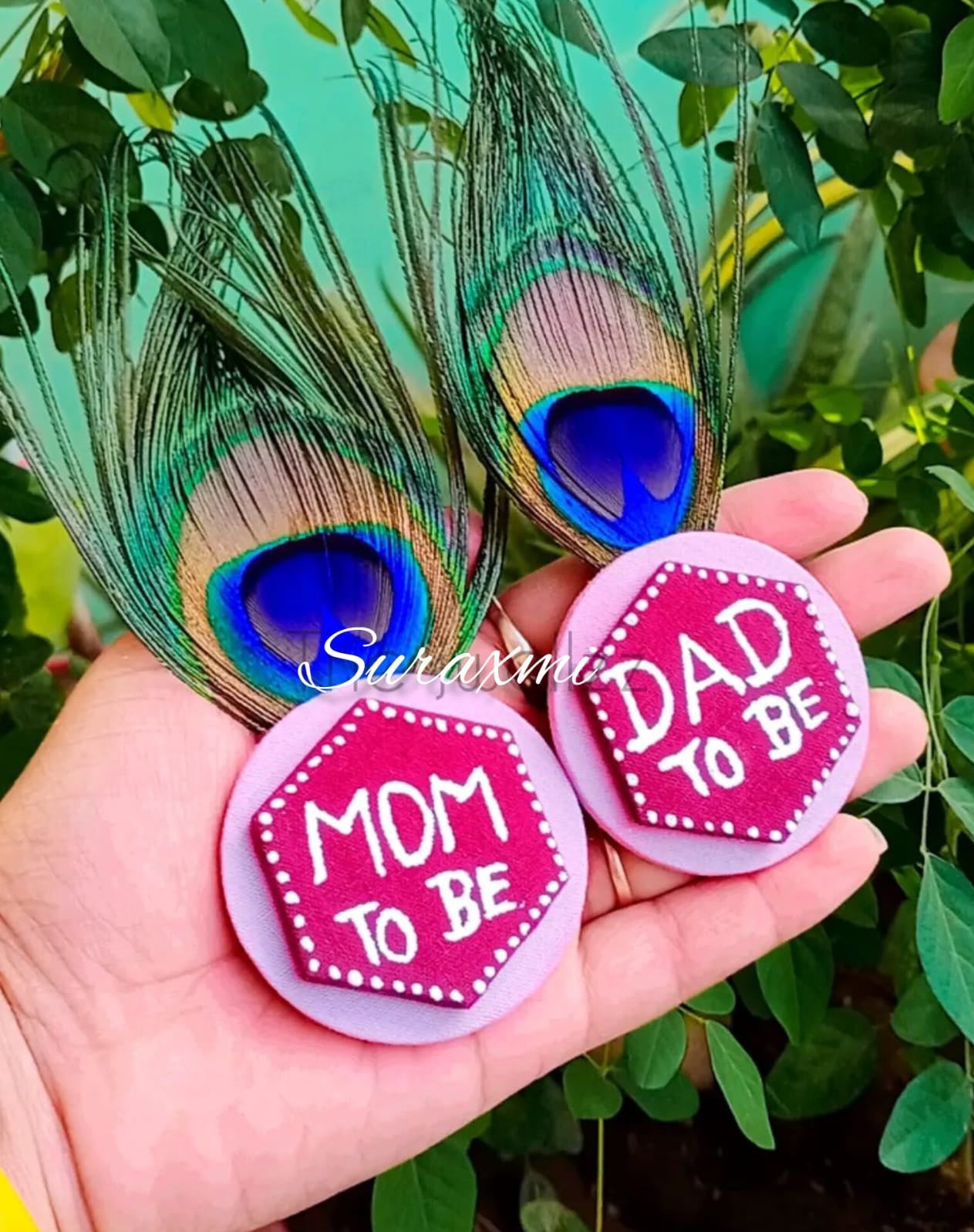 Mom dad brooches