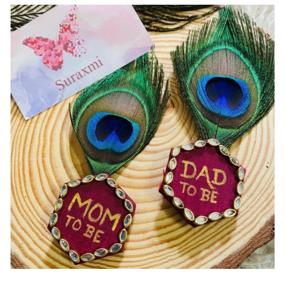 Mom dad brooches