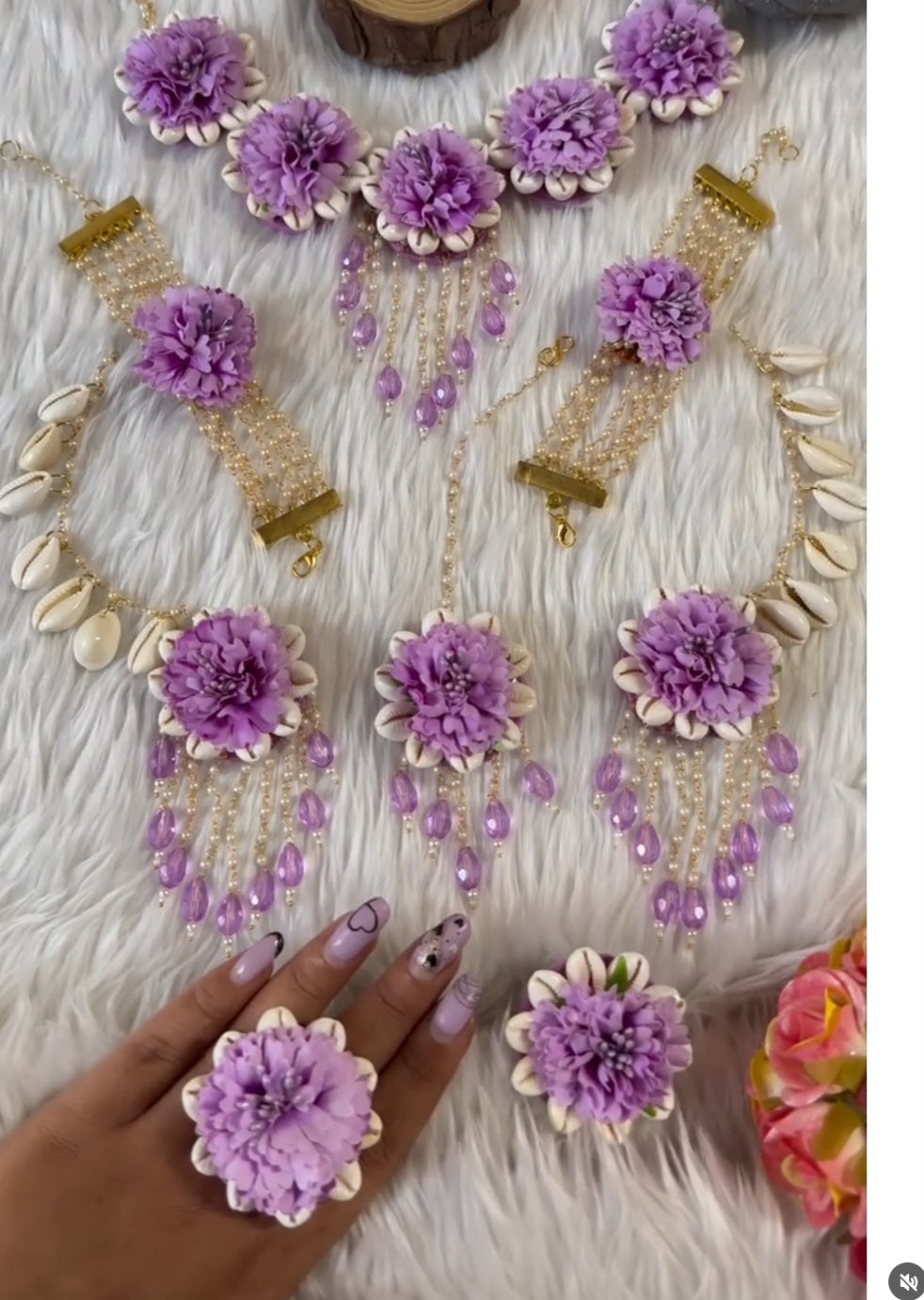 Lavender floral jewellery