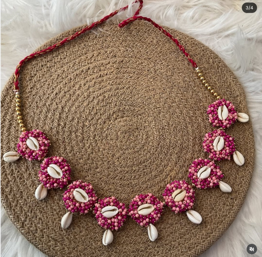 Pink babypink beads waistbelt