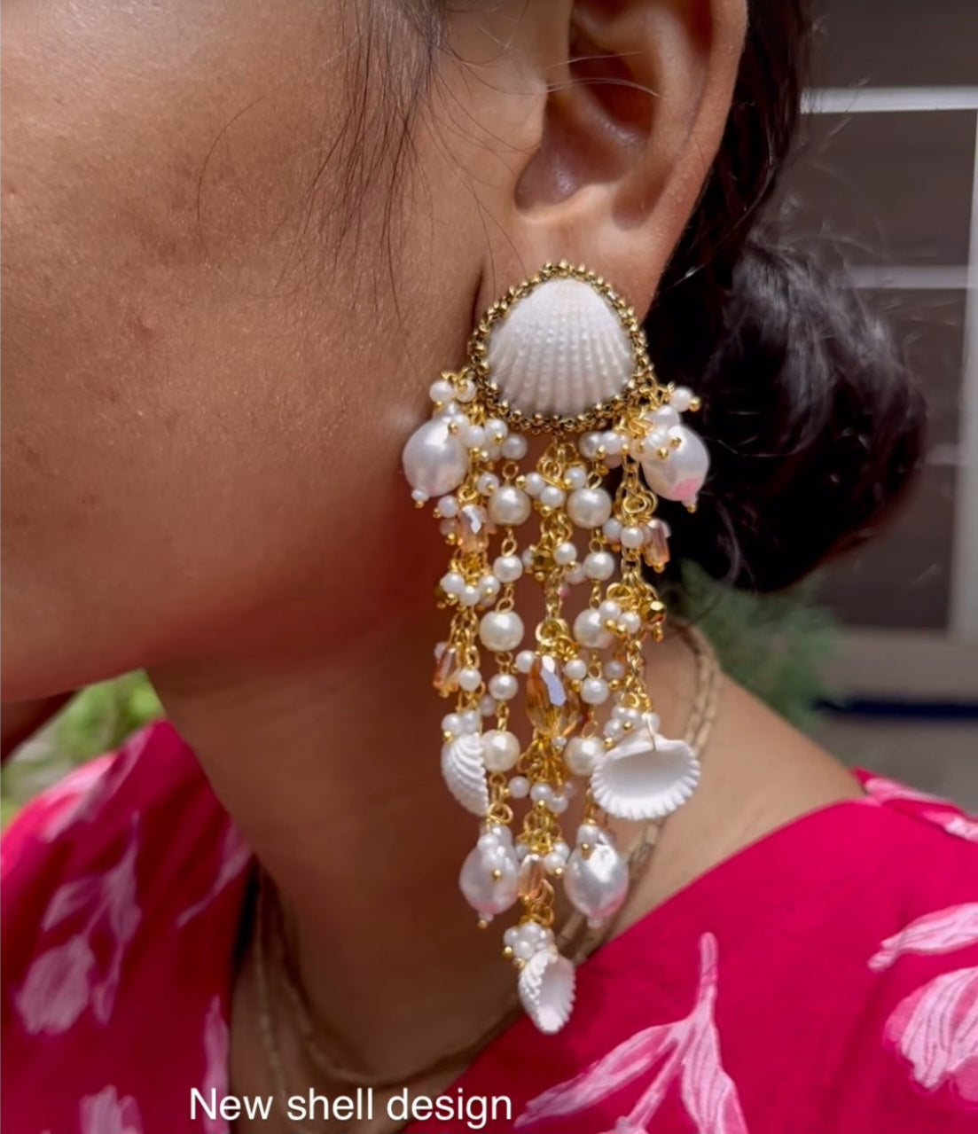 Shell with pearl Earrings