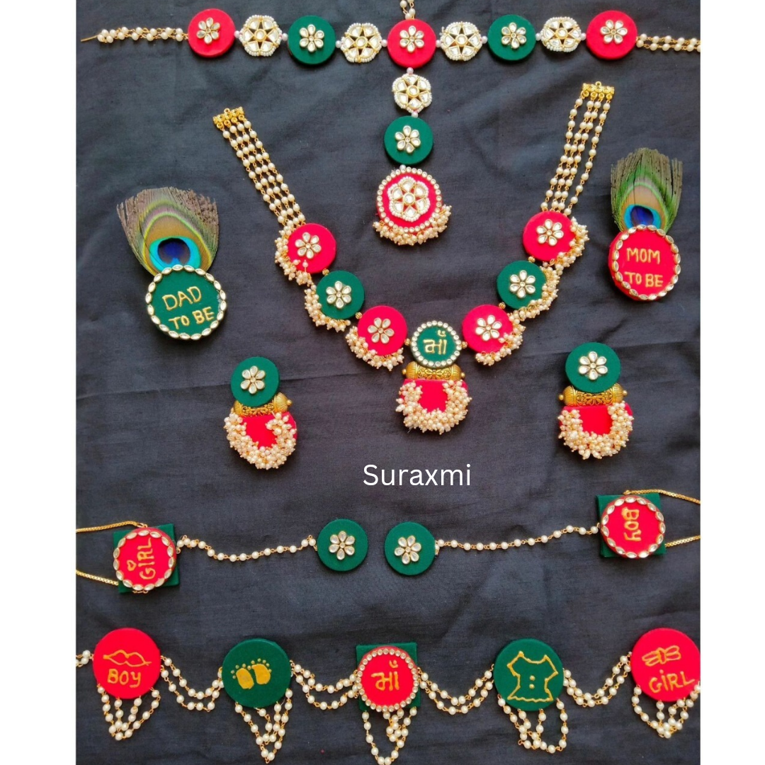 Red green Babyshower jewellery