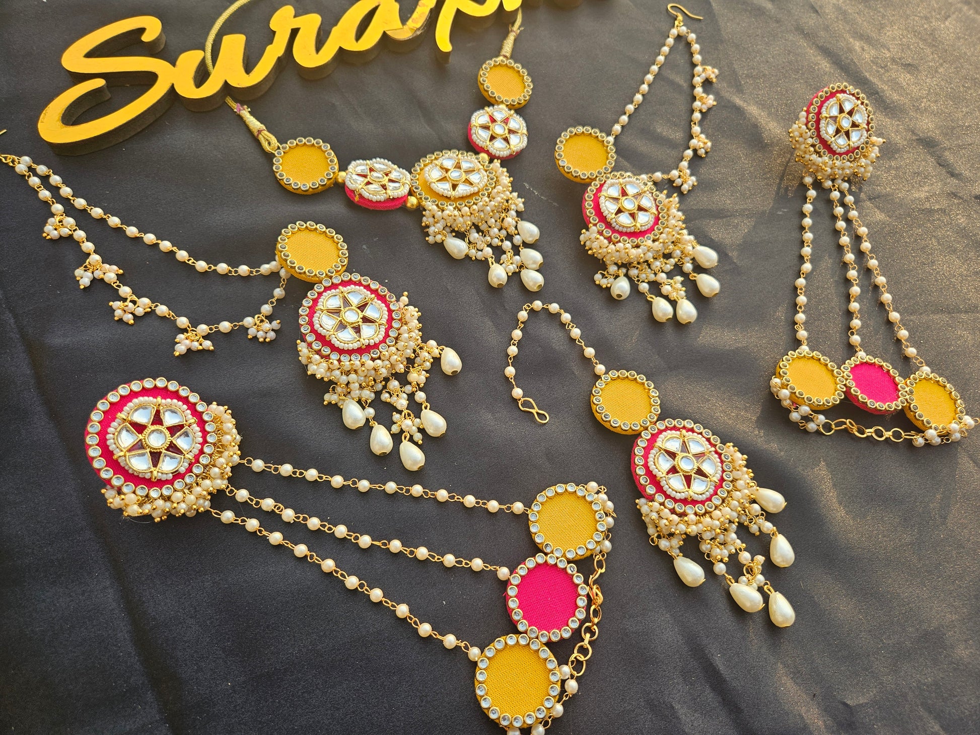 Mustard pink jewellery