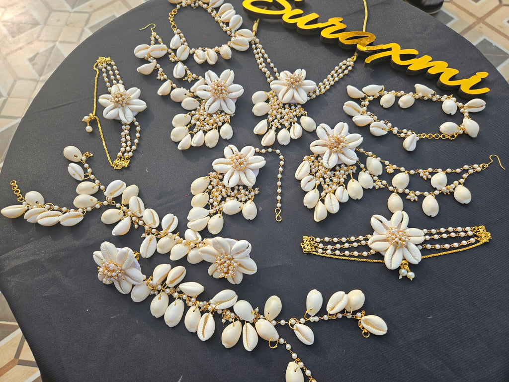 Shell with pearl jewellery