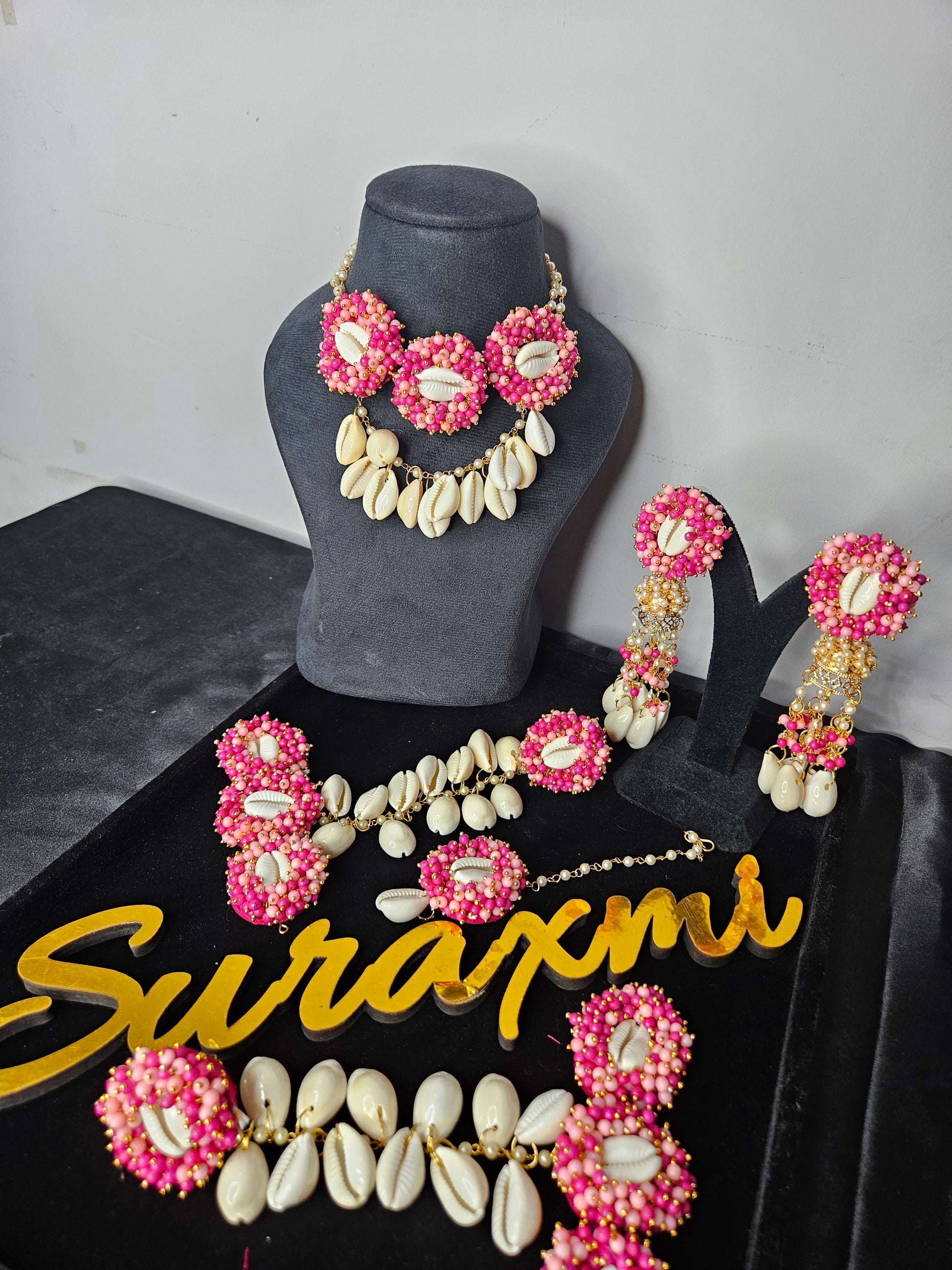 Pink baby pink shell jewellery