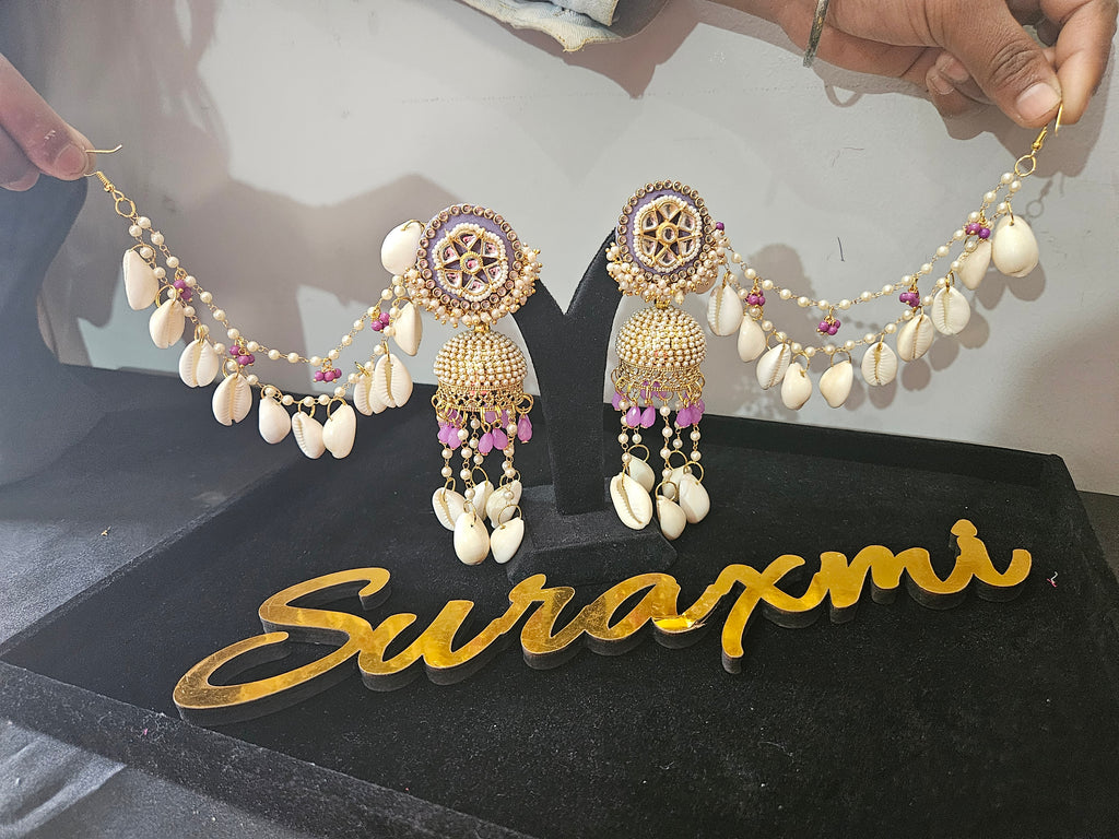 Lavender shell Earrings