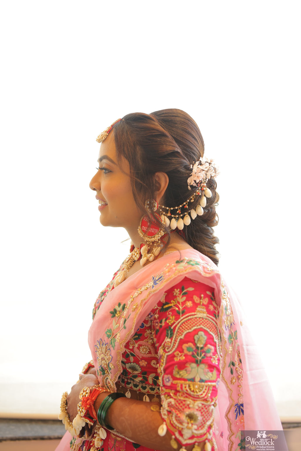 Pink shell jewellery With Name
