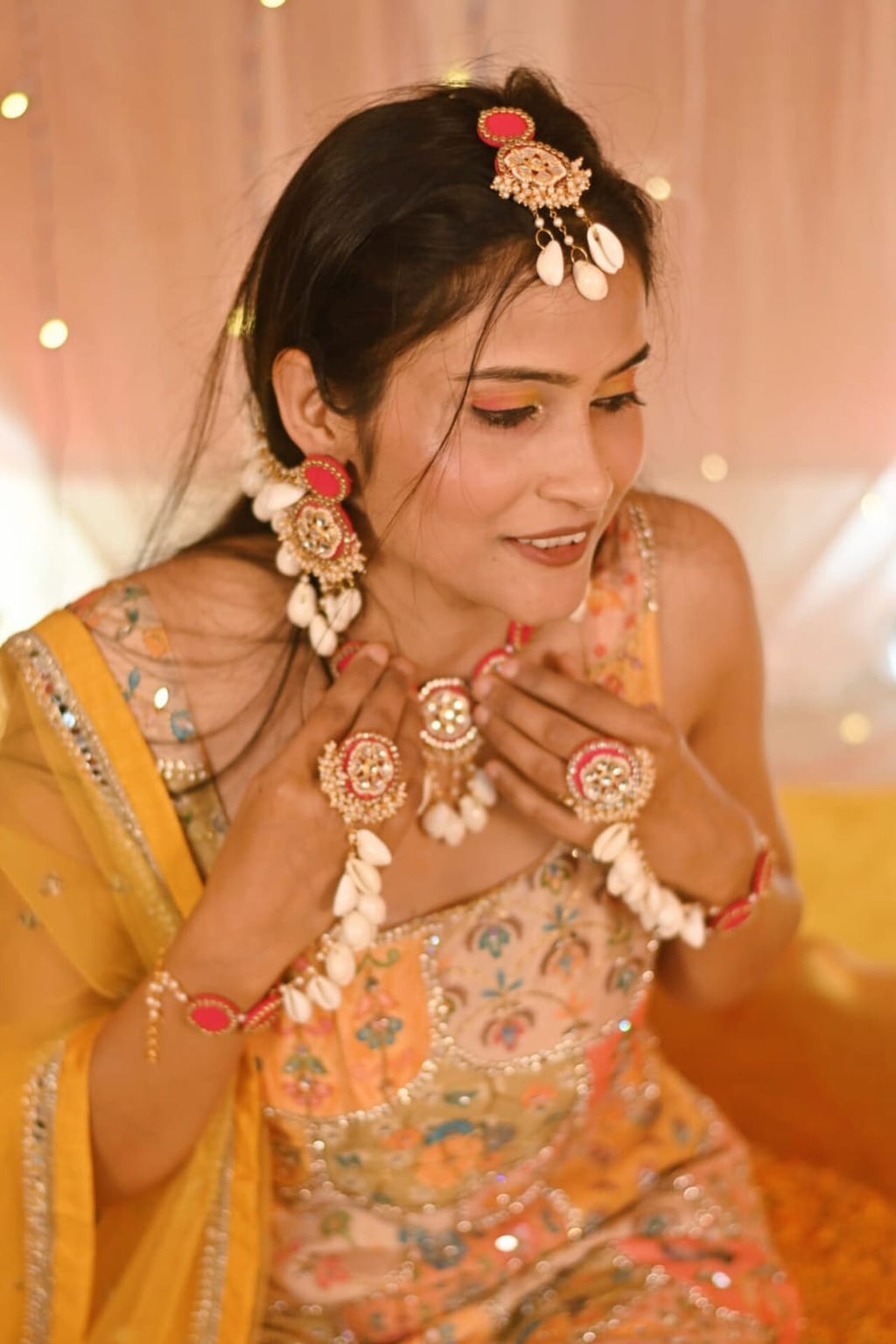 Pink shell jewellery