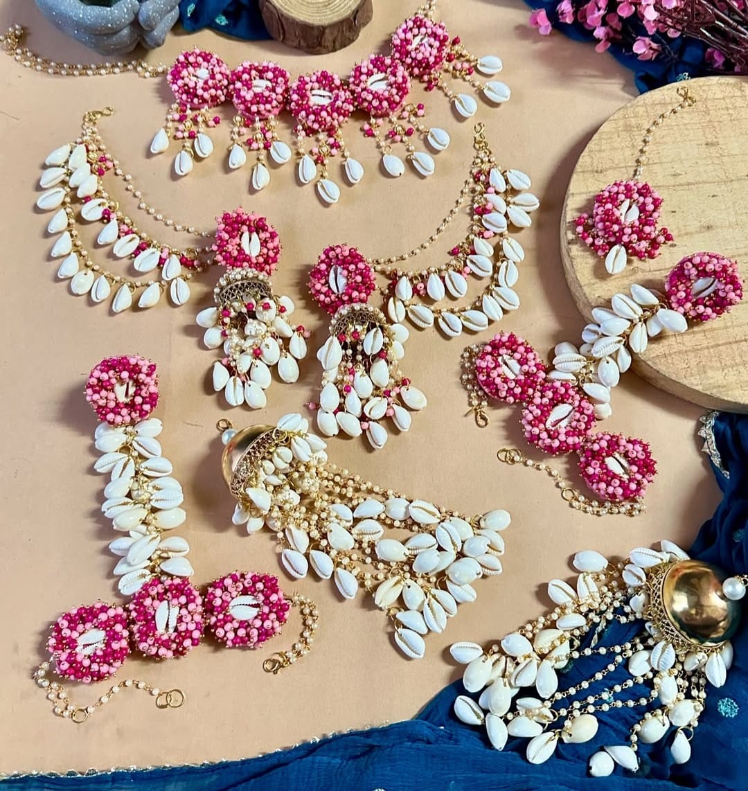 Pink Baby pink shell jewellery