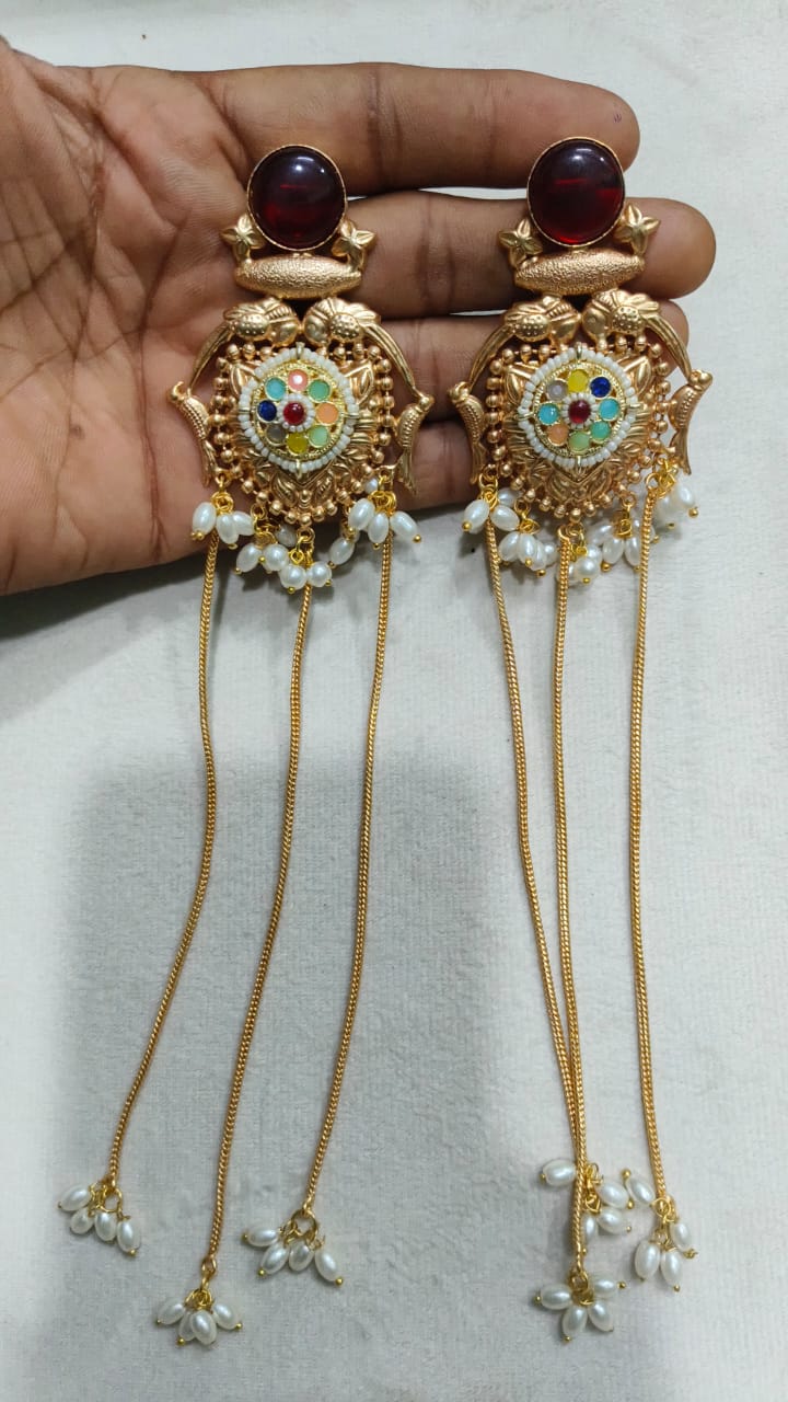 Kashmiri earrings Stones