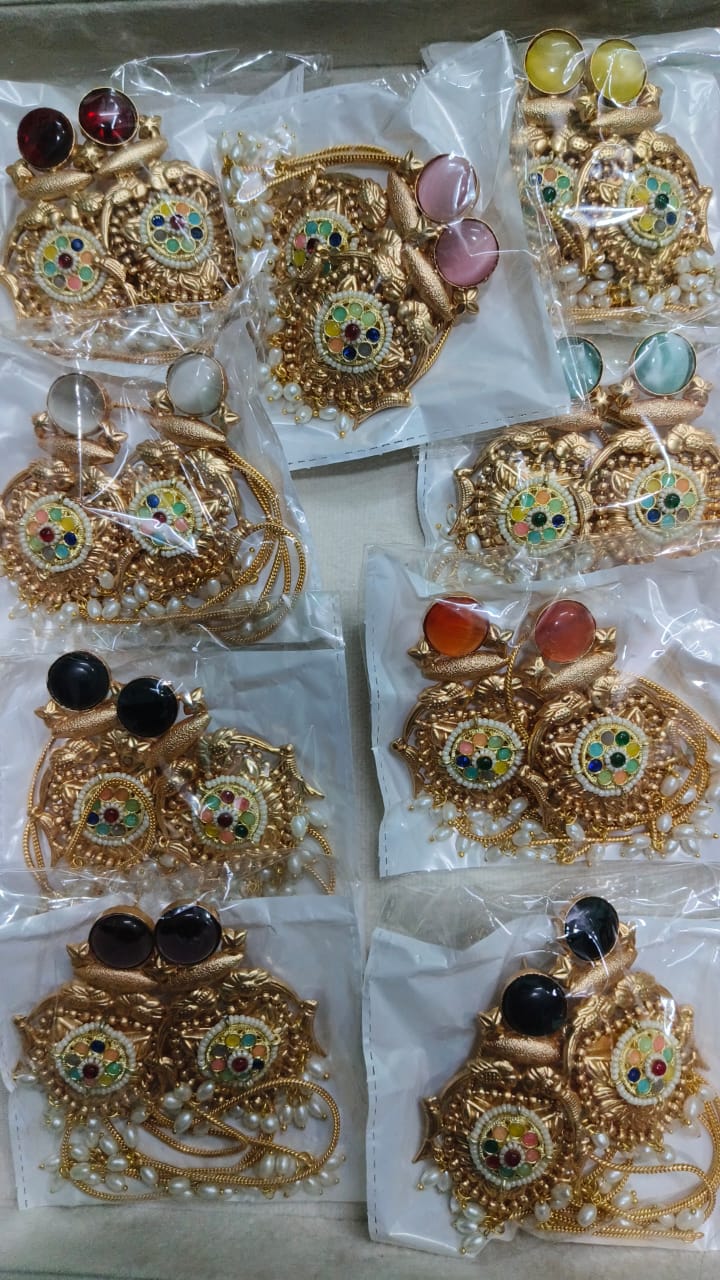 Kashmiri earrings Stones