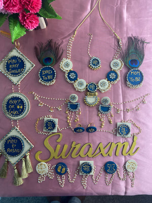 Blue white Babyshower jewellery
