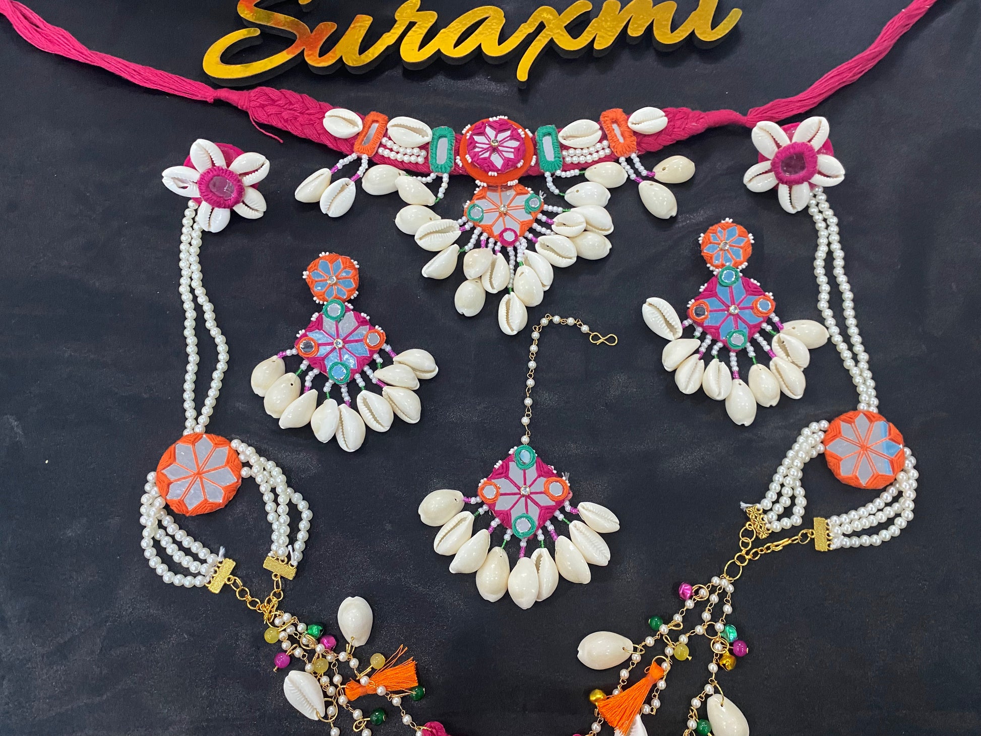 Multicolor mirror shell jewellery