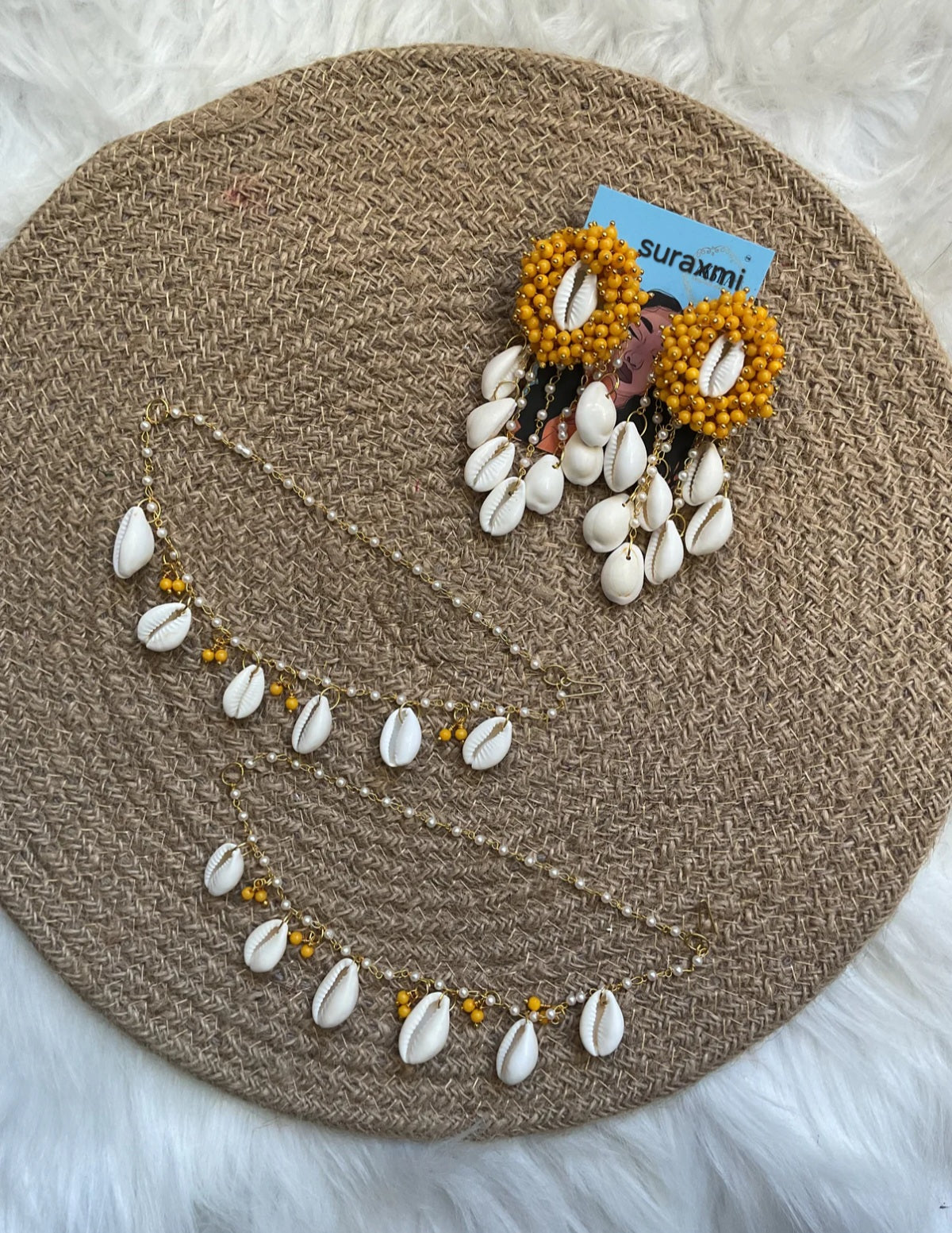 Mustard shell Earrings