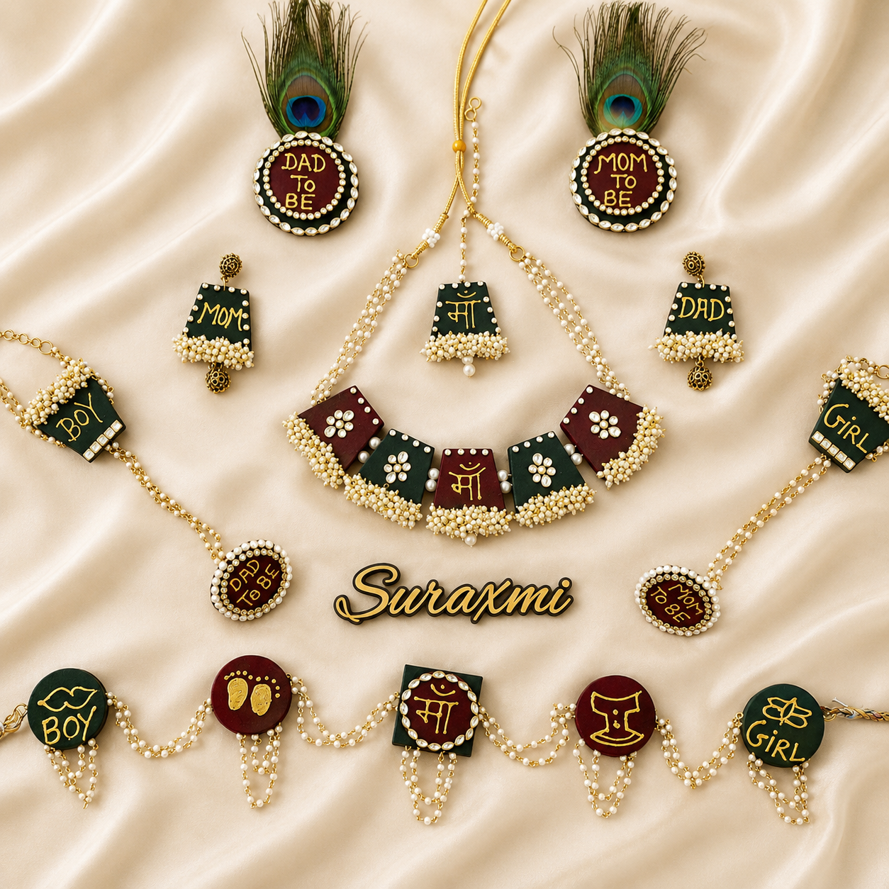 Dark Green with dark marron [ red] combination
