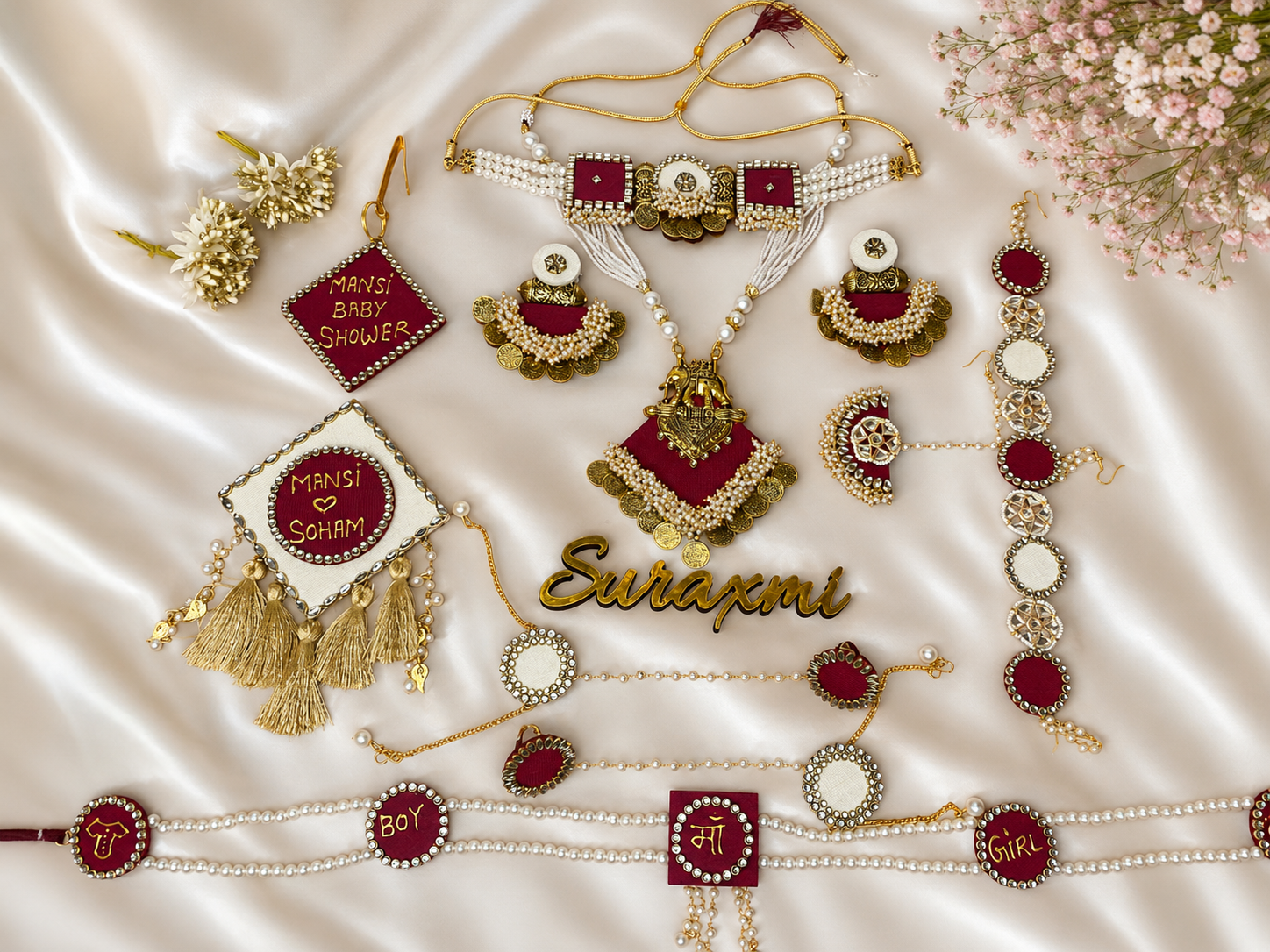 Marron [ dark red] with white combination