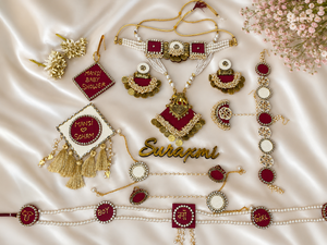 Marron [ dark red] with white combination